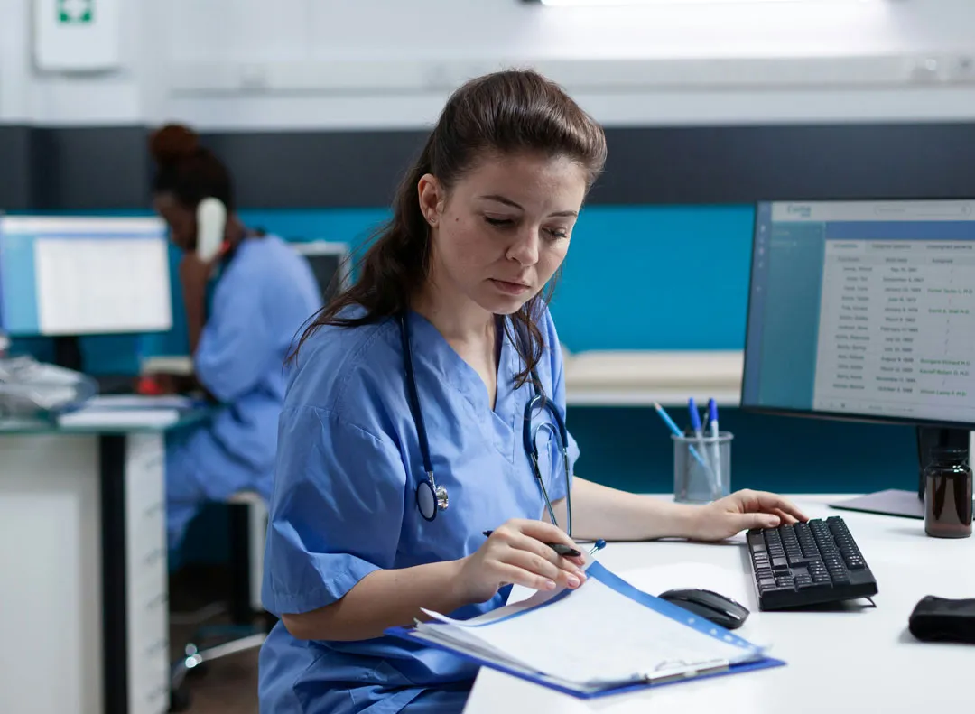 Medical team collaborating on patient care